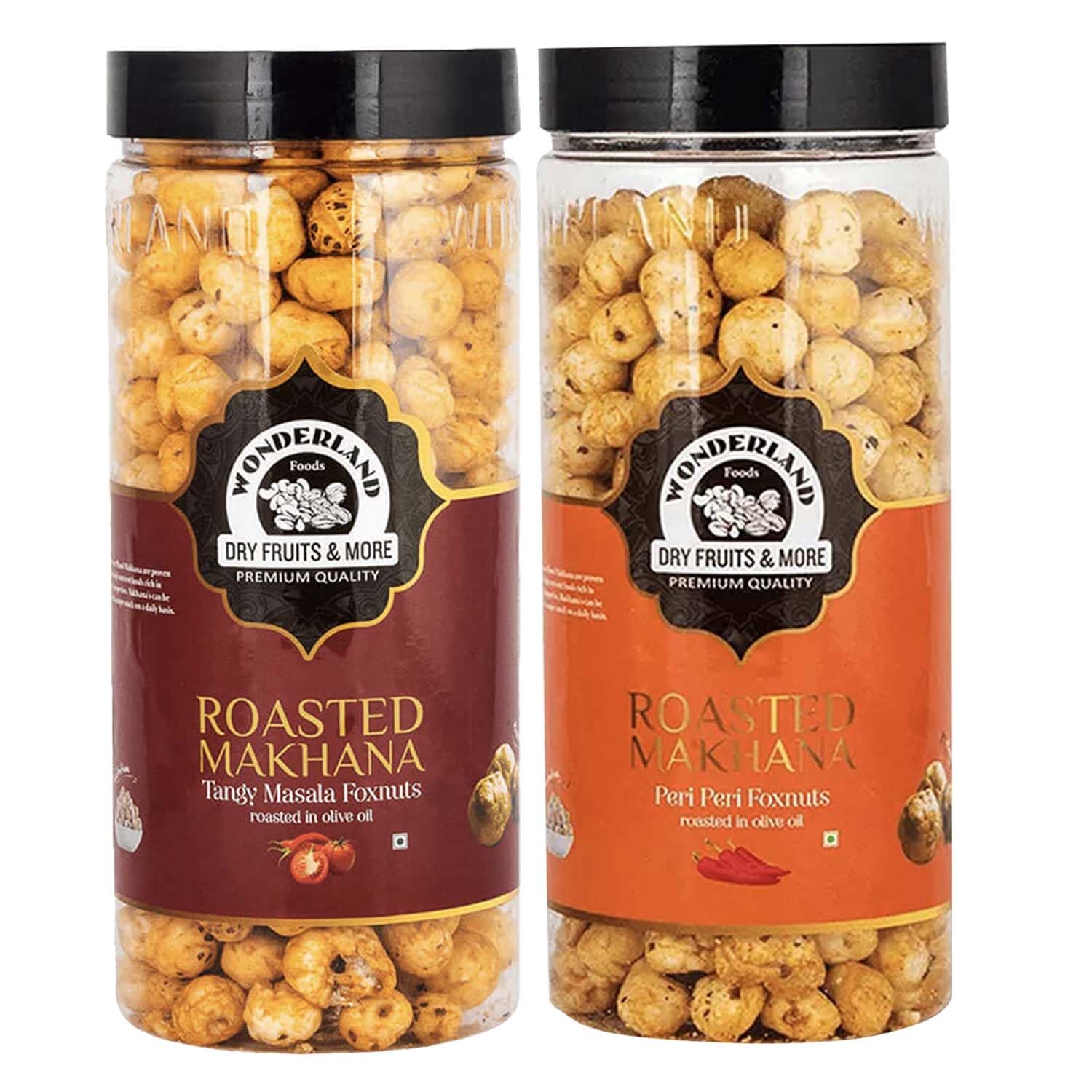 WONDERLAND FOODS Roasted & Flavoured Makhana (Foxnut) I Peri Peri & Tangy Masala 100g X 2 I Foxnut 200g Jar Combo Pack (B07NJRMHRB) Amazon Price History, Amazon Price Tracker
