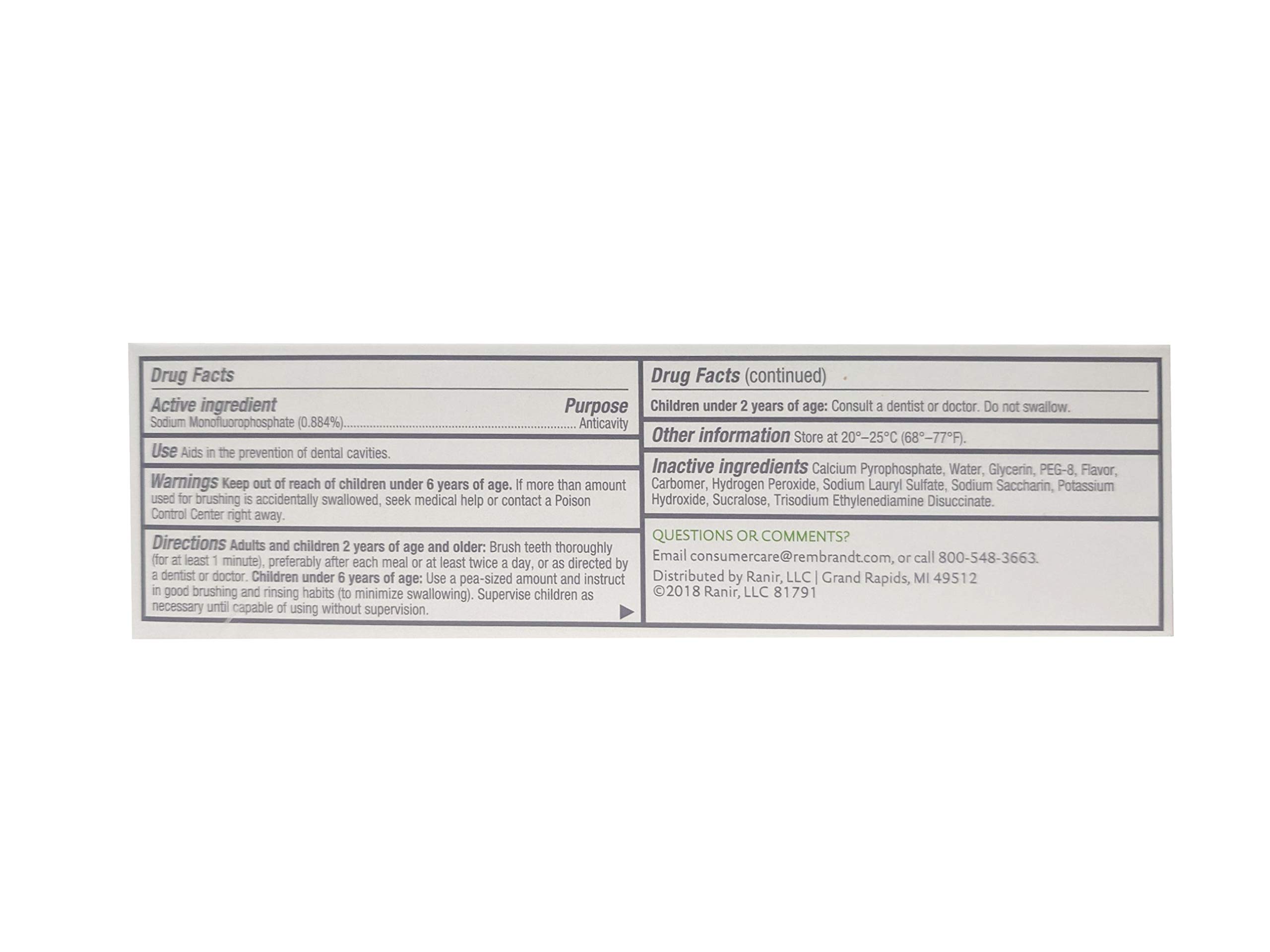 Rembrandt Deeply White Whitening Pasta do zębów miętowa, 2,6 uncji (3 sztuki)