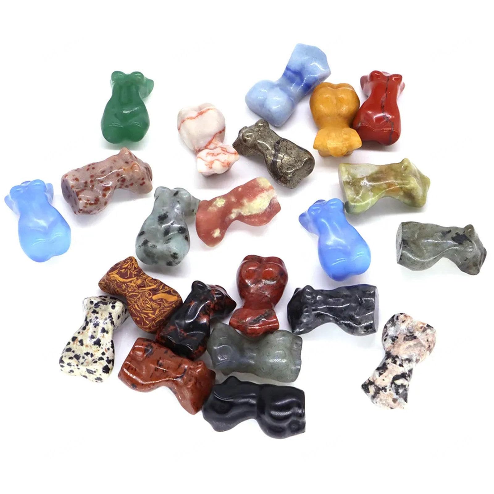 Estatua del Cuerpo de Cristal Natural Artesanía de Escultura de Cristal Modelo Femenino Tallada a Mano Adornos de Decoración de Escritorio para Oficina en El Hogar, 6-7 Cm,Aquatic Agate