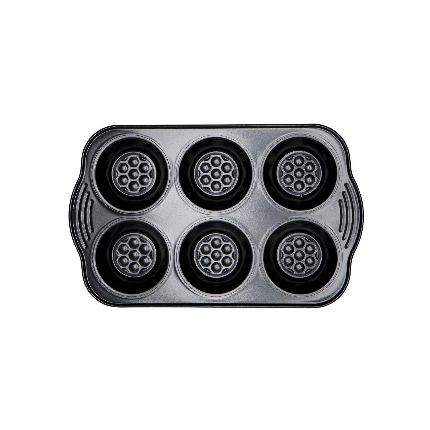 Prestige Black Aerolift 6 Cup Muffin Trays Non Stick – Cushion Base Easy Release Muffin Tin, Fridge/Freezer/Dishwasher Safe, Durable Carbon Steel, Perfect For Cakes & Bakes – 28Cm X 18Cm X 13Cm