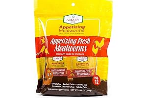 Fresh Mealworms for Reptiles - 8.4 oz (1600 Count Total, 12 Bags)