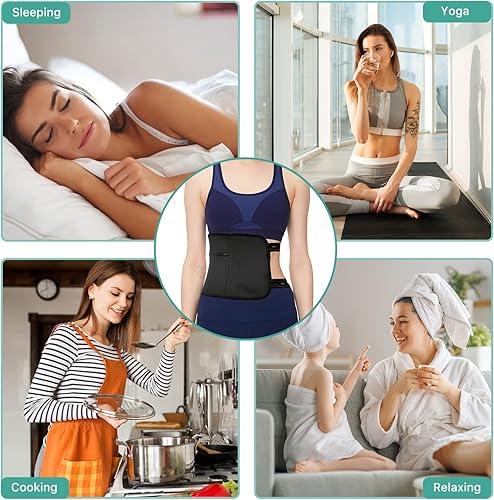 Miniatura 7 de Smddx Paquete de aceite de ricino, franela de algodón calmante  Kit de aceite de ricino reutilizable para limpieza del hígado con correas ajustables