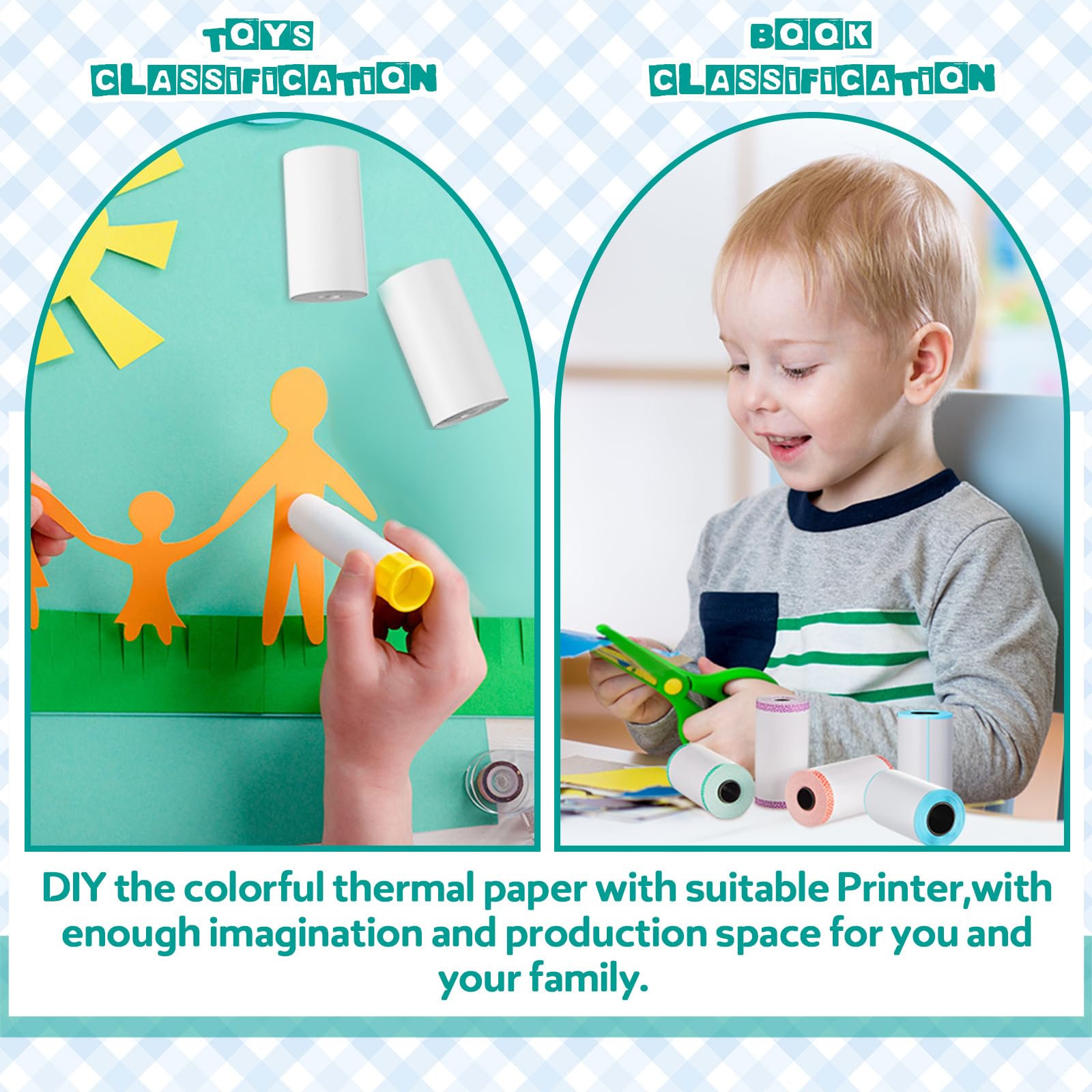 Zonon 9 Rolls of Thermal Printer Paper Just 3 Rolls of Adhesive 57 x 30 mm Mini Printing Paper Printable Stickers Compatible with P1 Mini Printer Peripage A6 Series(Elegant Color)