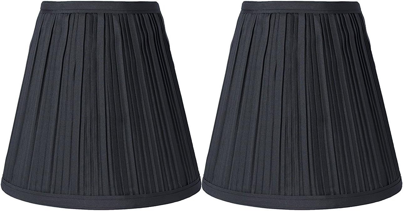 Urbanest 1101554 Black Mushroom Pleated Hardback Lamp Shades, Set of 2, 5x9x8.5 Inch (Spider)