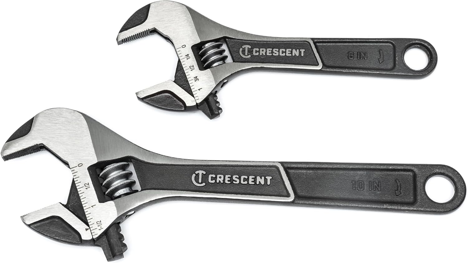 Crescent 2 Piece Wide Jaw Adjustable Wrench Set | 6″ & 10″ | ATWJ2610VS