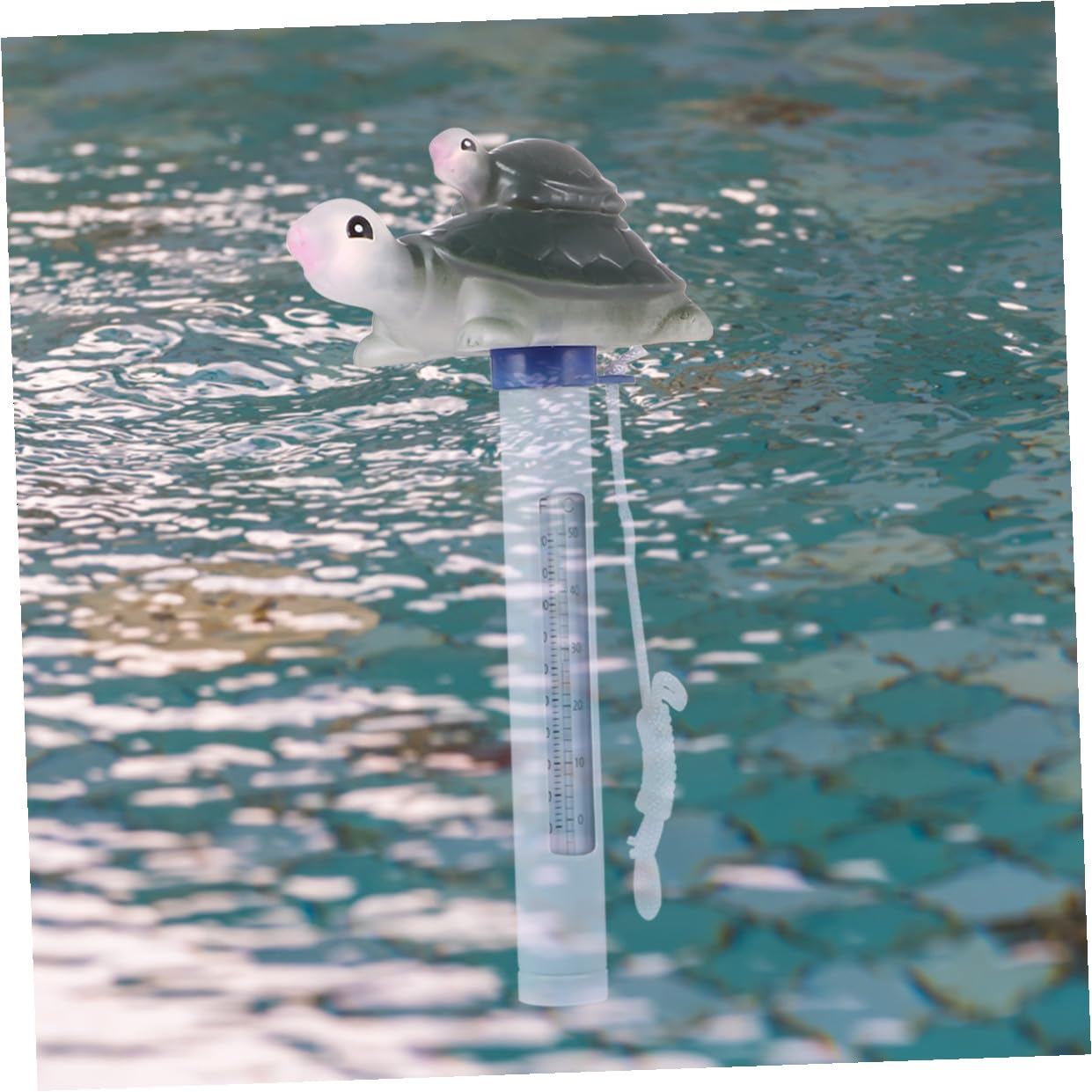 TOYANDONA Floating Turtle Shape Pool Thermometer with String, Waterproof Cartoon Tortoise Thermometer for Swimming Pools, Bathtubs, Spa Water Temperature Monitor 0-50°c