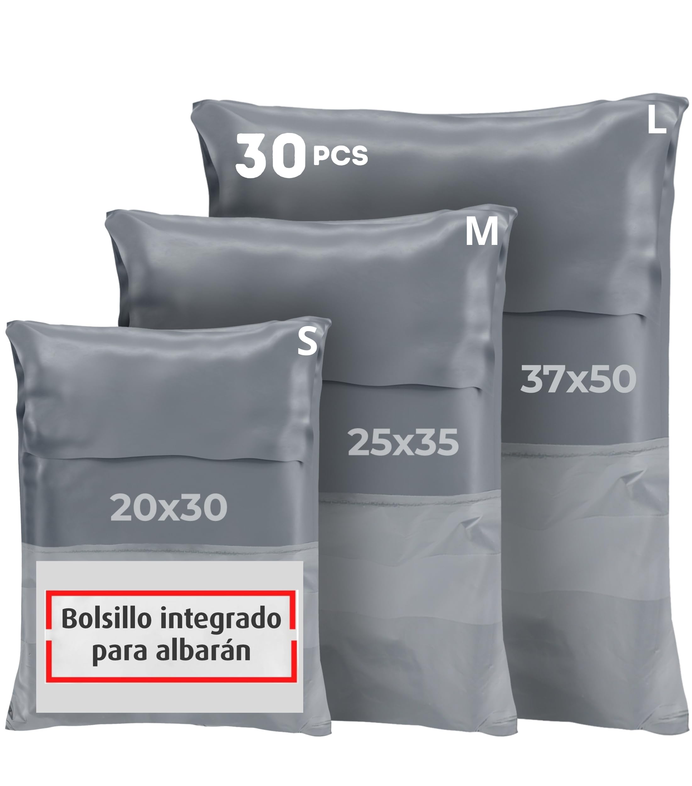 Bolsas Envio Vinted Pack de 30 Bolsas para Envíos, Sobres Envíos Vinted, Bolsas Sobres Correo Plástico, Paquetes Ropa Embalaje, Autoadhesivas, Postales, Tamaños Polietileno Impermeables y Opacas