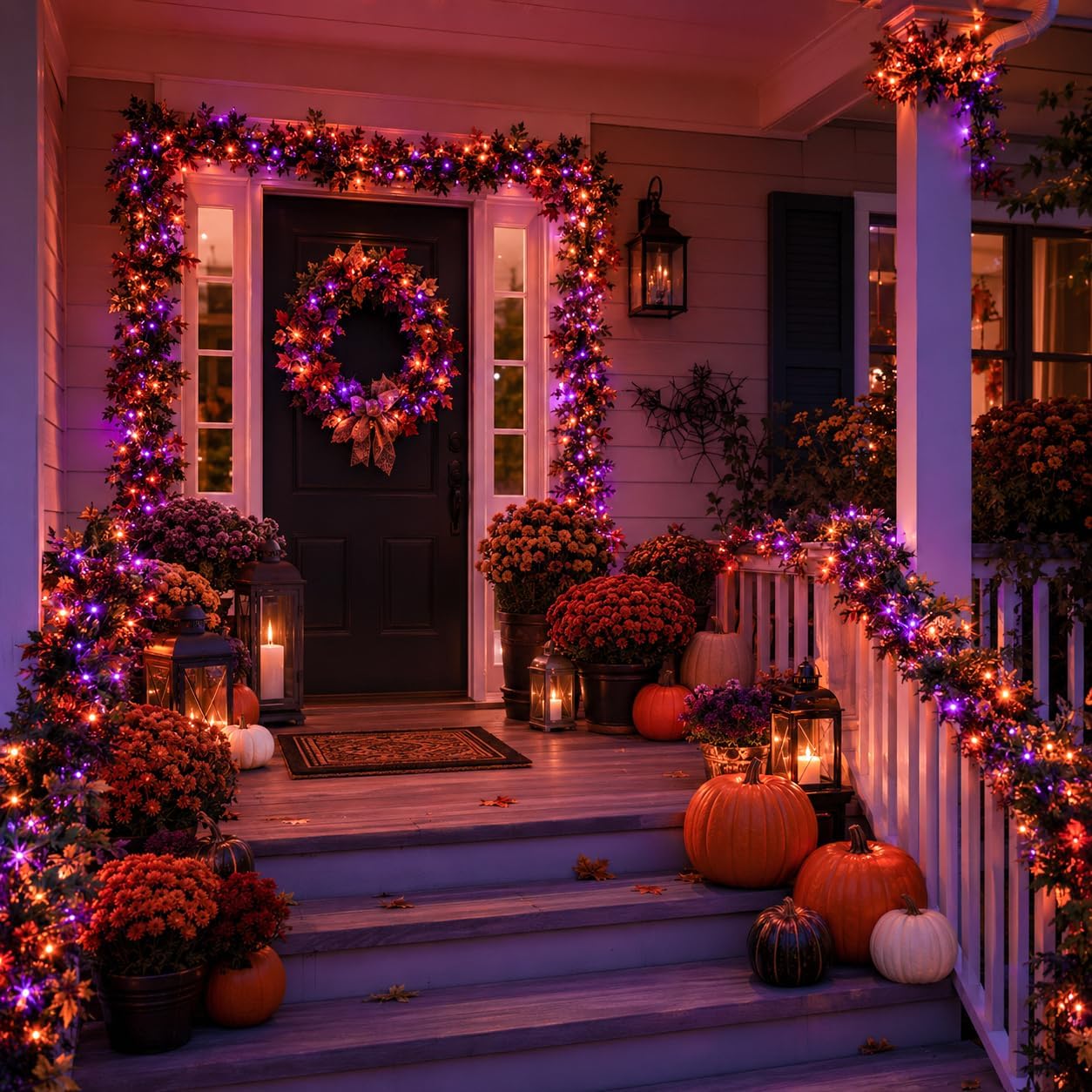 Nisocy 100FT Purple and Orange Halloween String Lights image 5