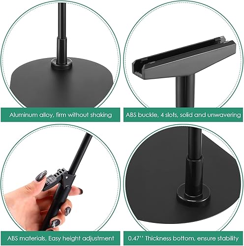 Miniatura 3 de Wesiti Paquete de 12 soportes ajustables para pósteres, soporte de pie para publicidad, soporte de menú de negocios, vertical y horizontal, negro