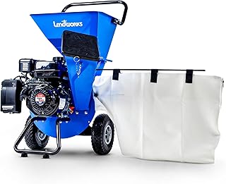 Landworks Super Heavy Duty 7HP Gas Powered Wood Chipper Shredder Chipping Max. of 3 INCH Capacity, 3 in 1 Capable Multi-Fu...