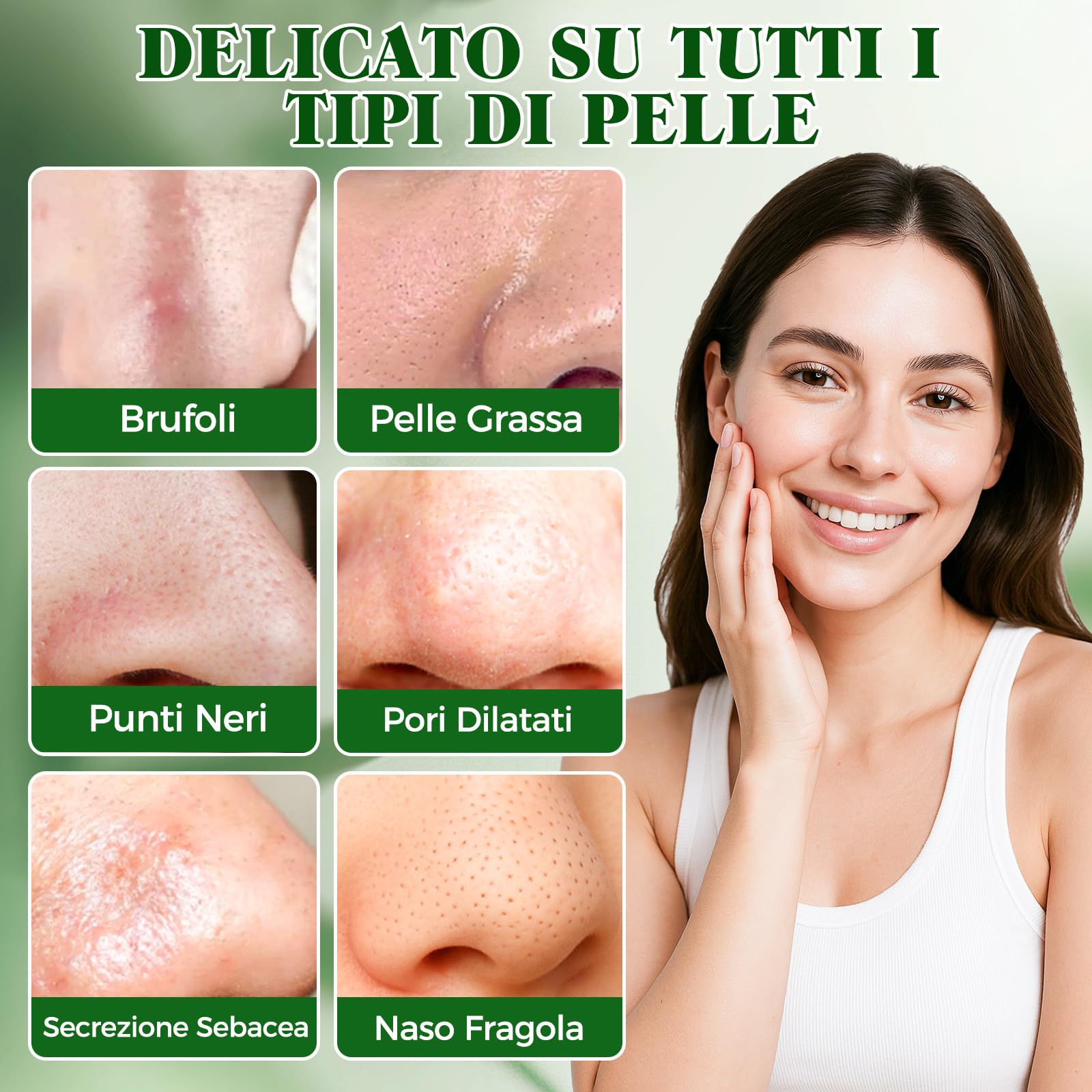Punti Neri Rimozione, 80pcs Carbone Cerotti Togli Punti Neri Naso per Una Pulizia Profonda, Liberando i Pori, Efficace e Delicata Nose Strips per Tutti i Tipi di Pelle