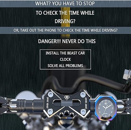 Miniatura 4 de Reloj universal para manillar de motocicleta resistente al agua resistente a la lluvia accesorios de modificación de moto reloj de temperatura de