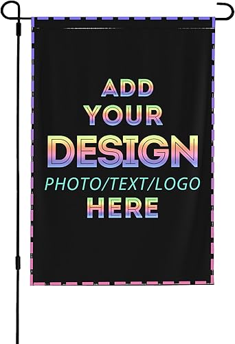 Bandera de jardín personalizada para patio, añadir foto, logotipo, texto, banderas duraderas de recuerdos para exteriores, césped, patio, hogar,