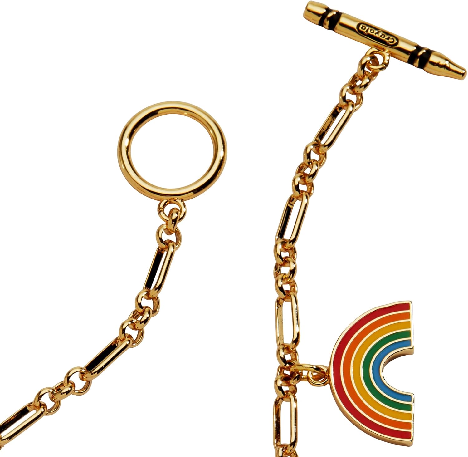 Alex and Ani Crayola Teacher Appreciation Toggle Bracelet, Brass Shiny Gold