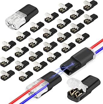 30 Stück 2-polige Kabelstecker - Schnellverbinder Für 18-22 AWG Kabel