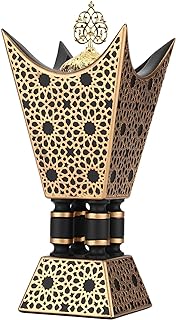 Bakhoor Incense Burner, Oud Frankincense Resin Burner 8.85Inches Tall,Charcoal Incense Burner - for Yoga, Spa Aromatherapy, Office & Home Decor (Trophy Shape) (Black)