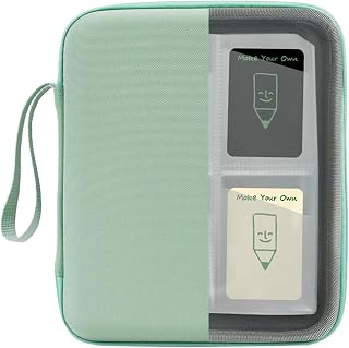 Card Case Holder for Yoto Cards Album Pouch Storage Organizer 80 Pockets, Large Capacity Portable Folder with 2 Zipper and Carry Strap, Yoto Card Binder with Sleeves for Travel (Light Green)