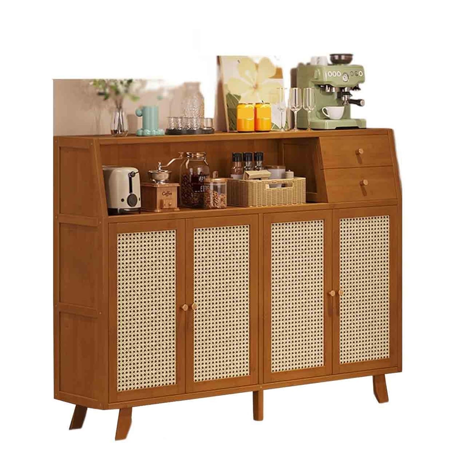 Mueble aparador Aparador de Cocina Estilo Retro for salón. Disponible en pie o for Colgar la Pared. Cuatro Puertas con cajones Dobles Mesa de Centro Consola