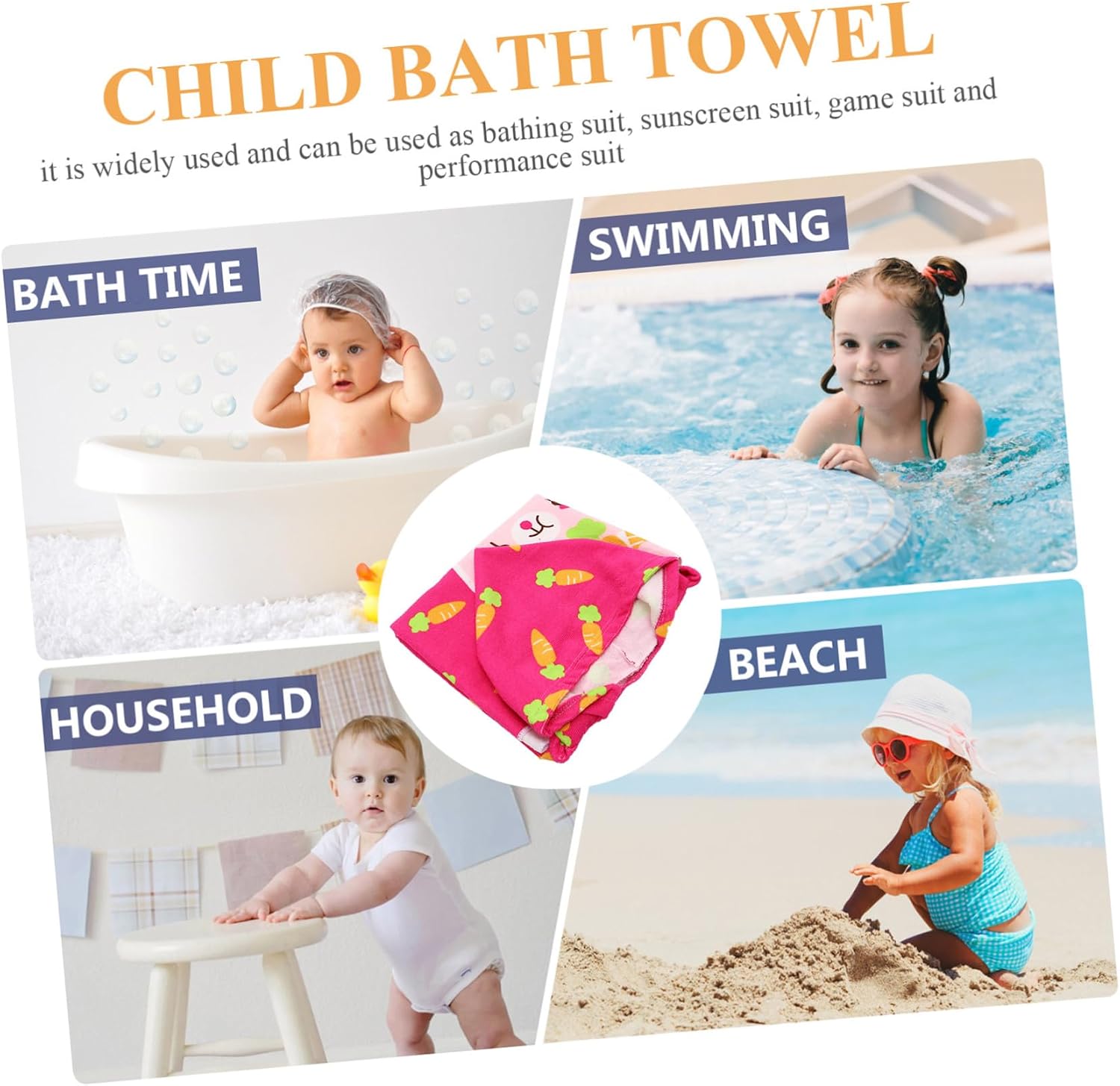Uonlytech Hooded Bath Towel Cape Soft Absorbent Hooded Beach Towel for Boys and Lightweight Cotton Wrap for Bath and Beach Use
