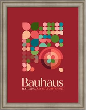 Amanti Art Framed Wall Art Print 45x35 Bauhaus Kutular 3 by Emel Tunaboylu, Abstract Wall Art, Modern Contemporary Decor, X-Large Poster Painting Artwork for Living Room, Bedroom, Bathroom, Kitchen,