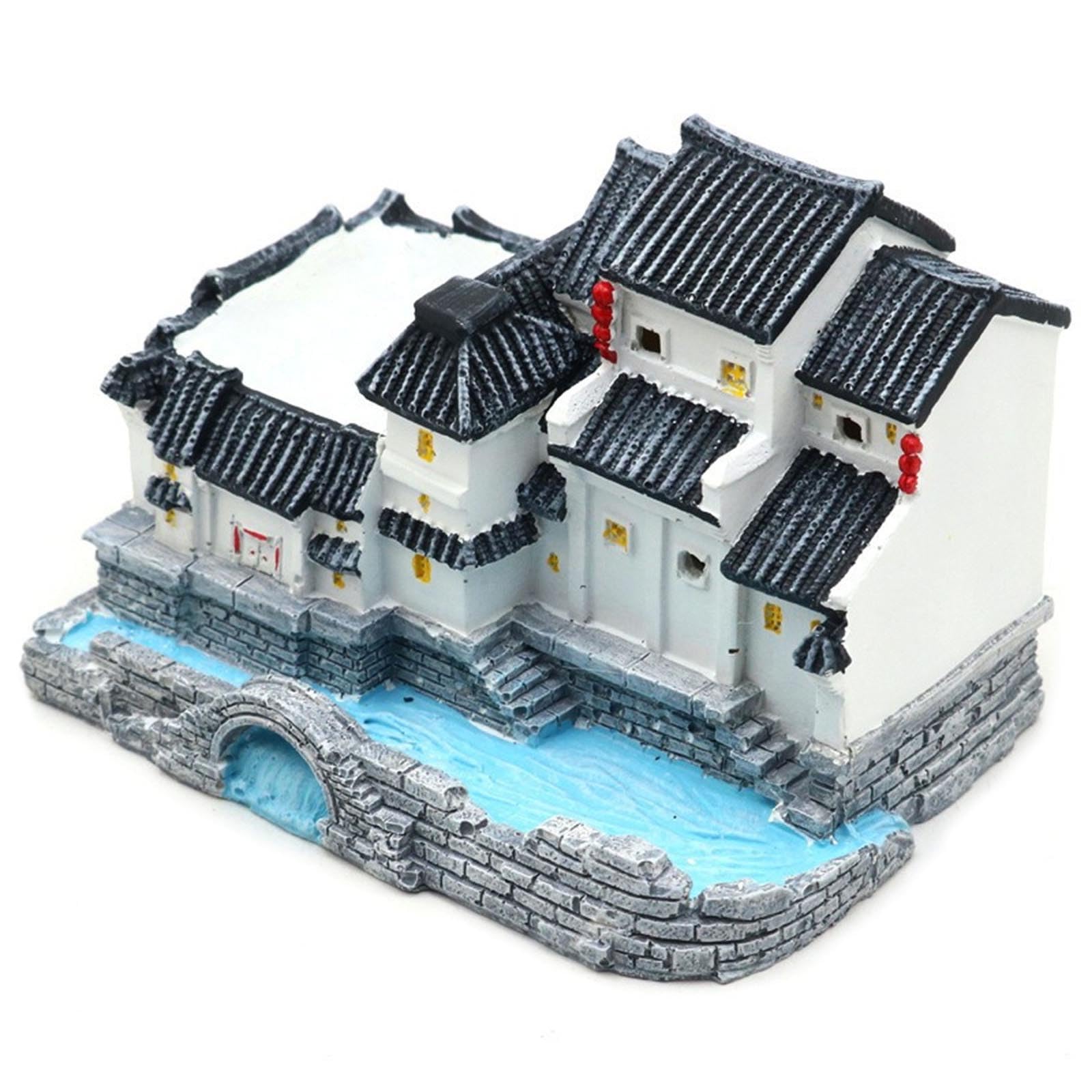 Oxxggkao FishTank Shrimp Artificial Villas Ornaments for Aquariums Terrarium Landscaping Shelter Decoration Resin Aquarium Villas Decors