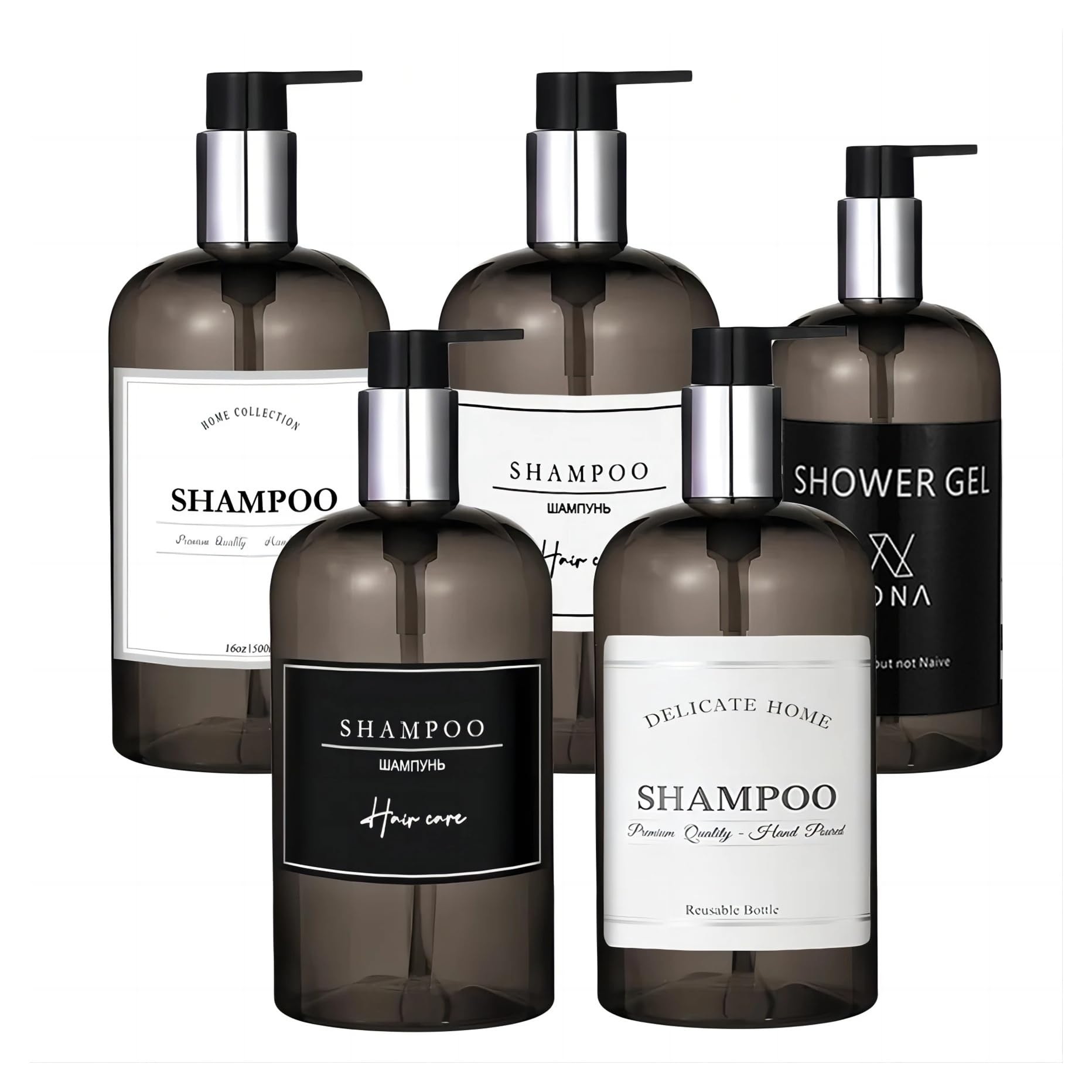 Pump Bottle Dispenser 250/500ml Large Capacity Dispenser Bottle Liquid Lotion Shampoo Soap Press Bottles