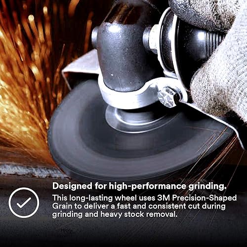 Miniatura 5 de 3M Rueda abrasiva central deprimida plateada, 87454, T27, 5 pulgadas x 14 pulgadas x 78 pulgadas, paquete de 10, bordes de desbarbado, eliminación