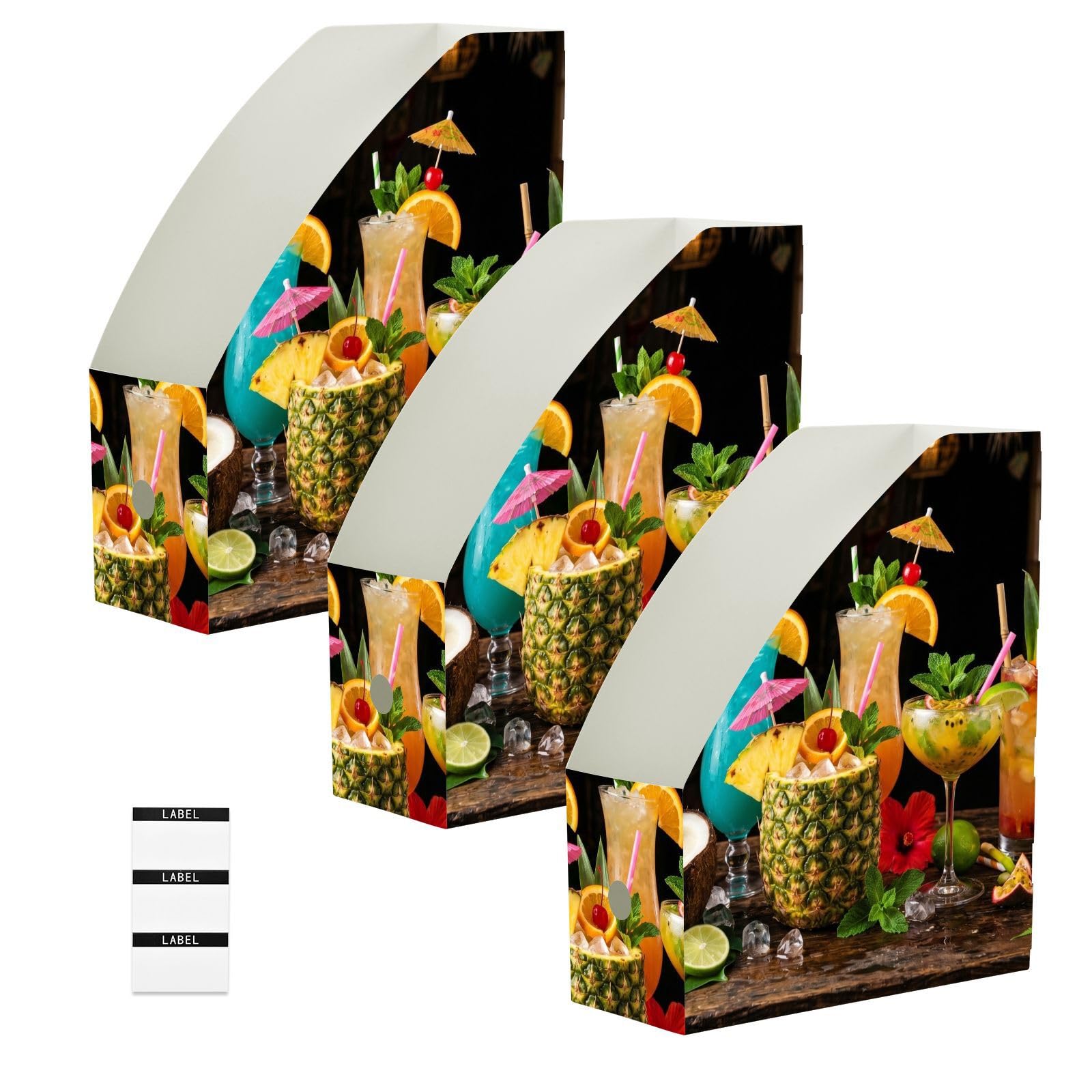 Classeur en plastique PP coloré ananas marron