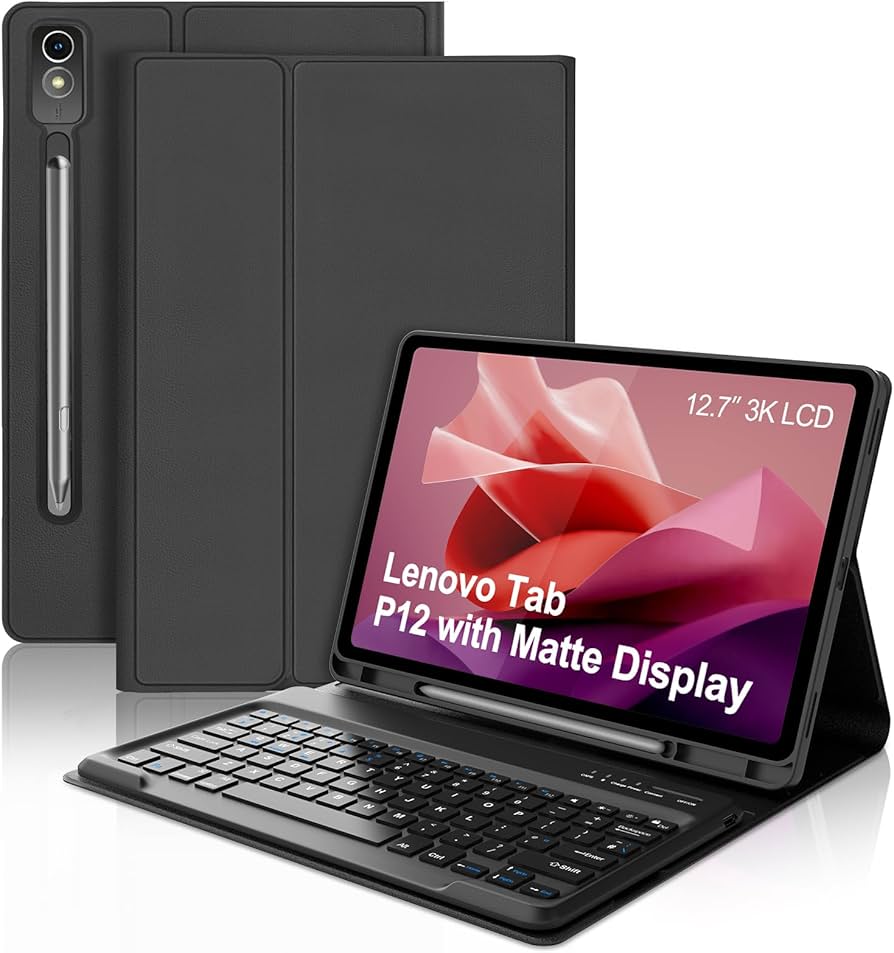 Amazon.com: Lenovo Tab P12 12.7'' 2023 Keyboard Case, Detachable