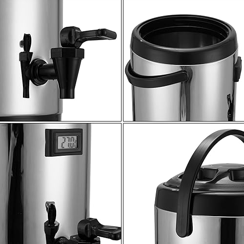 Miniatura 9 de Insulated Drink Dispenser - 10L2.7Gallon 304 Thickened Stainless Steel Hot Drink Dispenser, Hot Beverage Dispenser With Thermometer Faucet For Hot