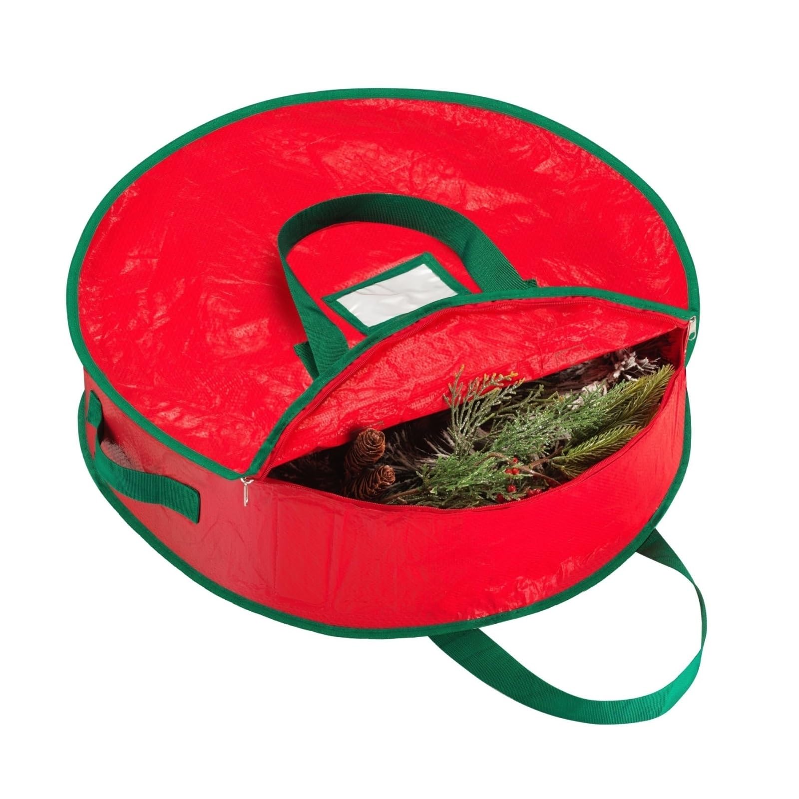 Aufbewahrungstasche für künstlicher Weihnachtskranz-Aufbewahrungstasche Mit Griff, Wasserdichtes Stoffmaterial Reißverschluss Weihnachtsbaum Tasche(91cm)