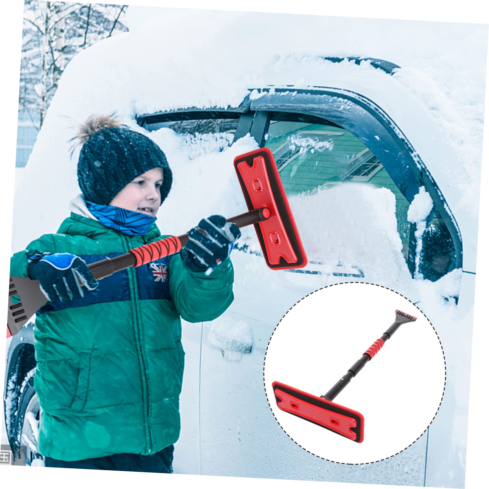 BESTonZON Raschietto Ghiaccio Spazzola Neve Auto Raschietto Ghiaccio e Spazzola Neve Strumento Pulizia Invernale Tergicristallo Staccabile