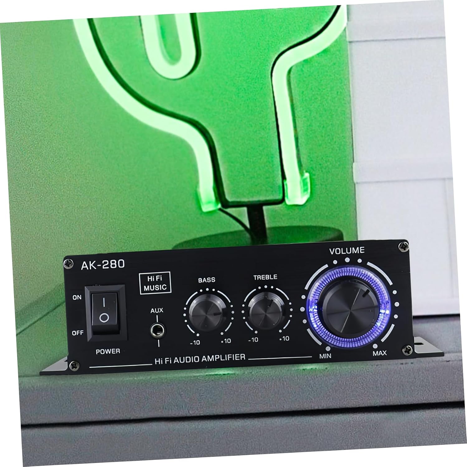 GLEAVI 12v Portable Mini Amplifier Car Home Audio Computer Speaker Amplifier High Power Output