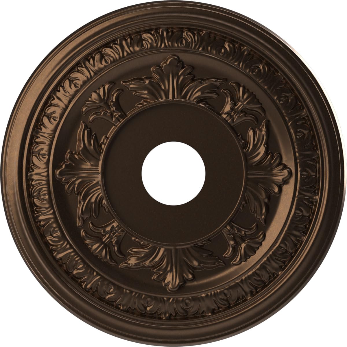 Ekena Millwork CMP19BACAB Baltimore Thermoformed PVC Ceiling Medallion (Fits Canopies up to 7 3/4"), 19"OD x 3 1/2"ID x 1"P, Metallic Antique Brass