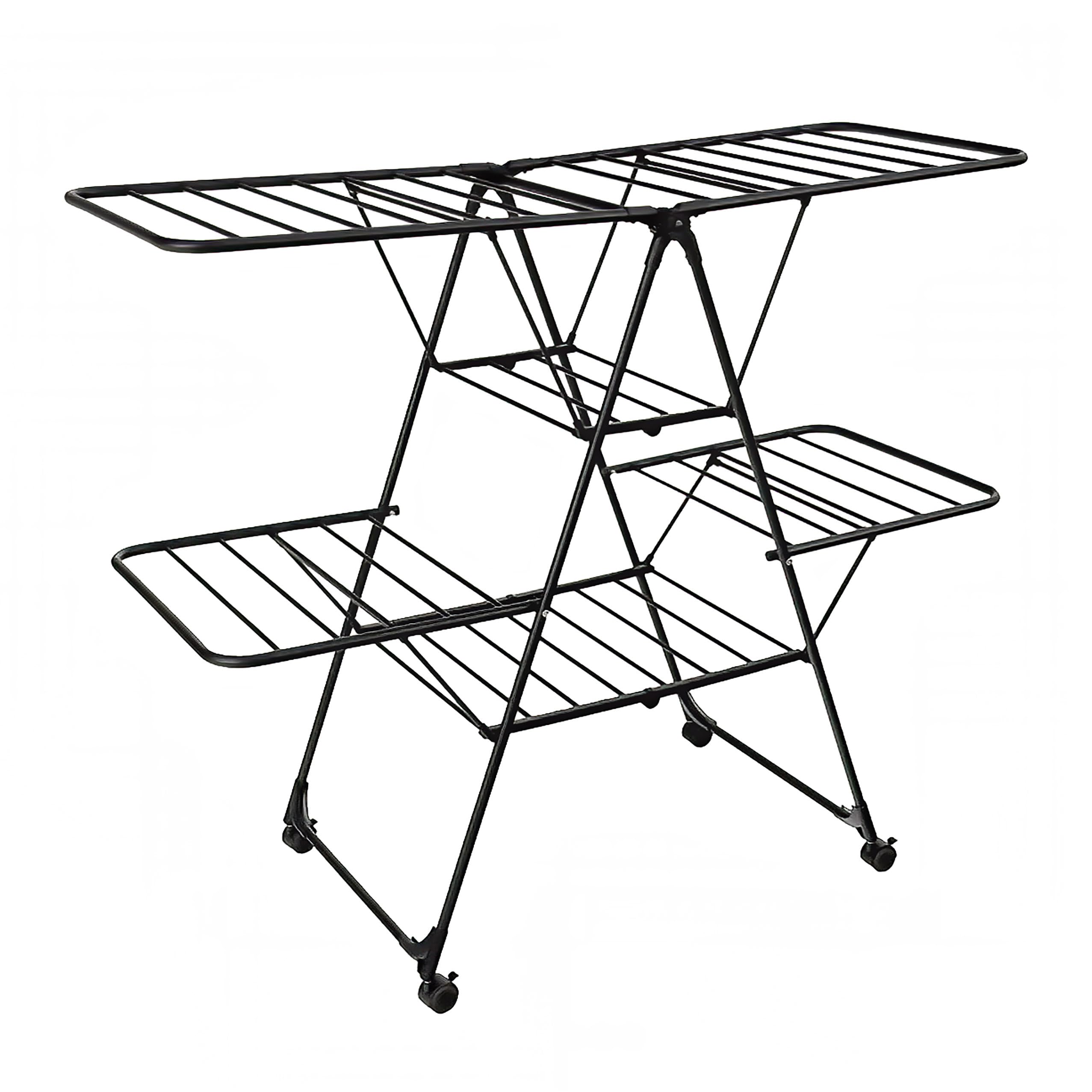 Hills Grand Family Mobile Airer – large capacity mobile drying rack, heavy‑duty build, Black
