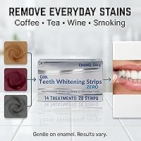 Vista 6 de Tiras blanqueadoras de dientes sin peróxido para dientes sensibles, blanqueamiento suave y seguro de esmalte, tiras blancas veganas sin blanqueador