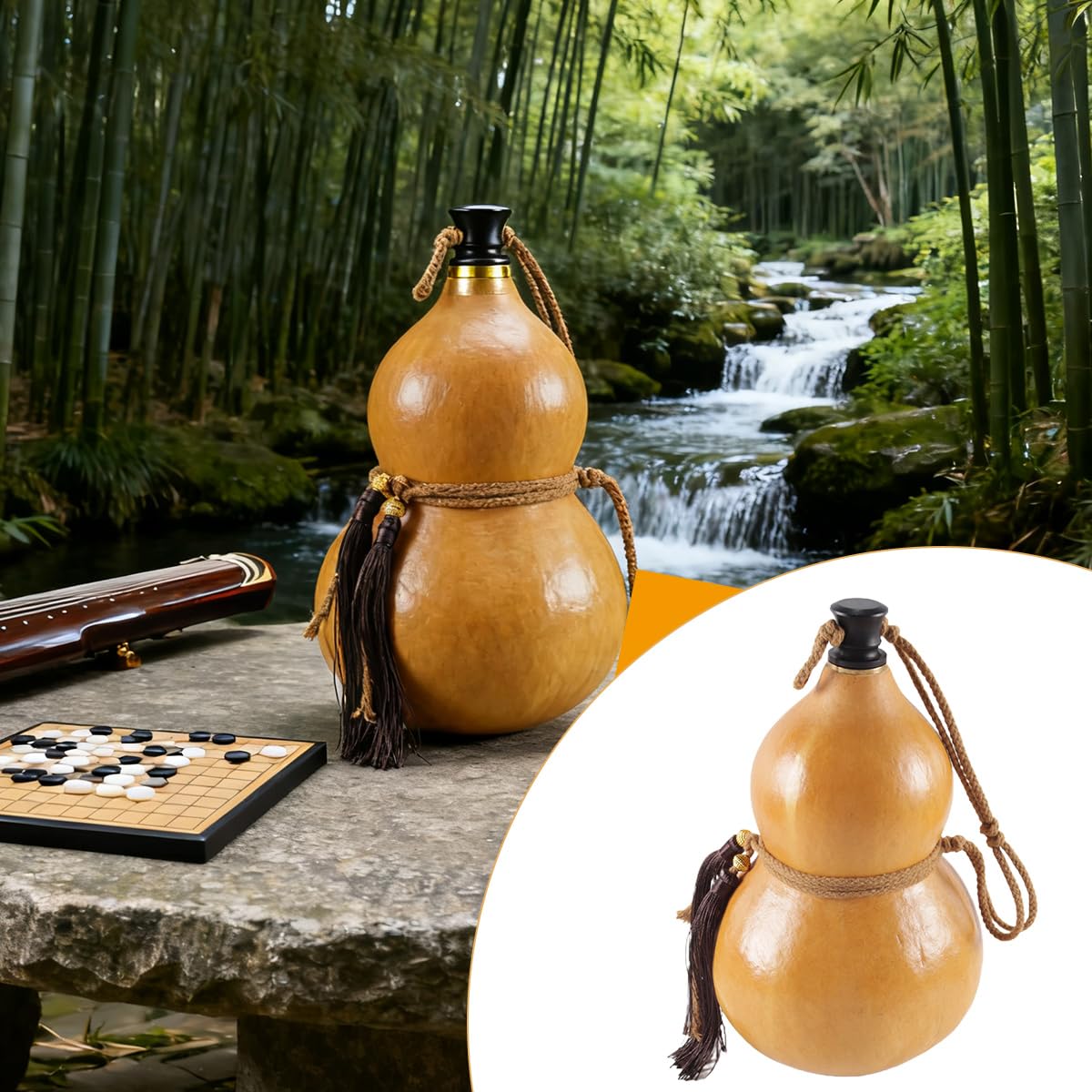Ausi Vaso de calabaza natural a prueba fugas para acampar, barbacoas, navegar, actividades al aire libre, bebidas frías, portátil, regalo Navidad.
