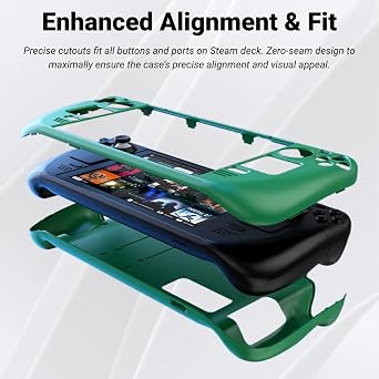 DHASUWT Steam Deck Case, Kickstand Protective Case Compatible with Steam Deck/Steam Deck OLED, Non-Slip Scratches Dust Fingerprints Resistant Protective Shell Steam Deck Accessories (Green)