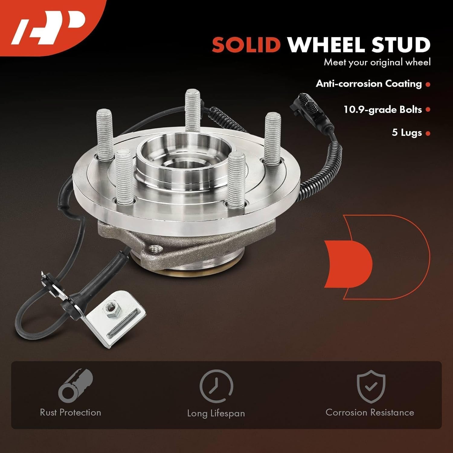 A-Premium Front Wheel Bearing and Hub Assembly with ABS & 5-Lug Compatible with Dodge Grand Caravan 2008-2020, Chrysler Town & Country 2008-2016, VW Routan 2009-2014 - Image 7