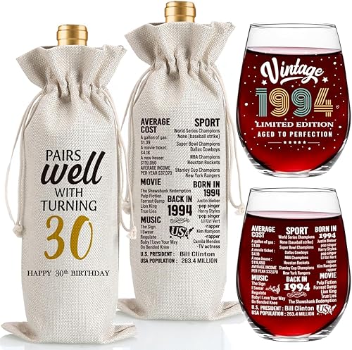 Jettryran Regalos de 30 cumpleaños para mujeres y hombres, regalos de cumpleaños de 30 años, decoraciones de aniversario de 30 años, suministros de