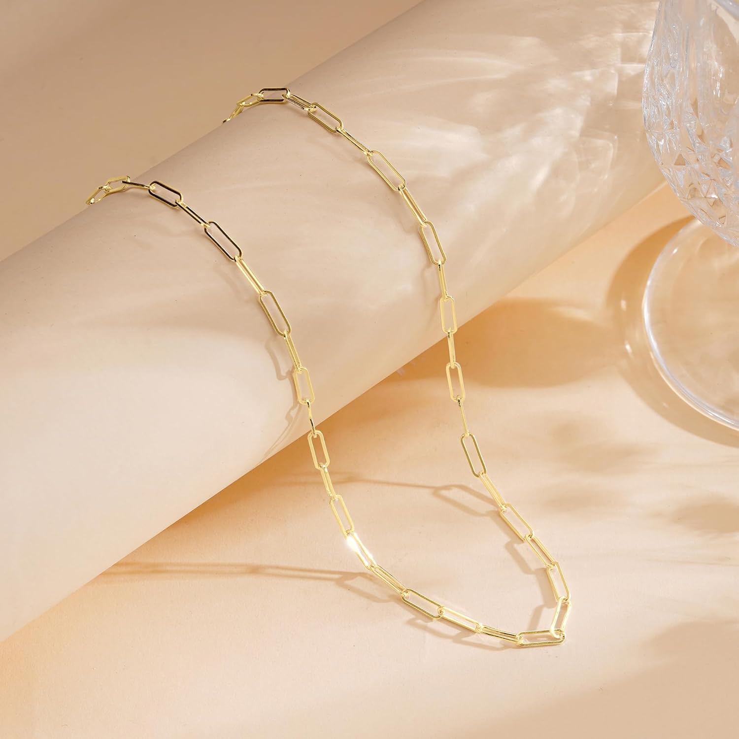 925 Sterling Silver Paperclip Chain Necklace for Women - Adjustable Necklace Fashion Jewelry Holiday Gift Size 18+2 Inch