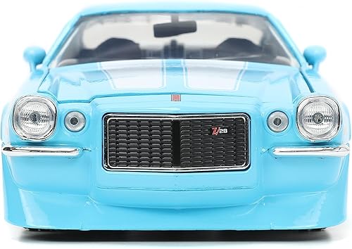 Miniatura 3 de Jada Toys Big Time Muscle 124 1971 Chevy Camaro - Auto fundido a presión (azul claro)