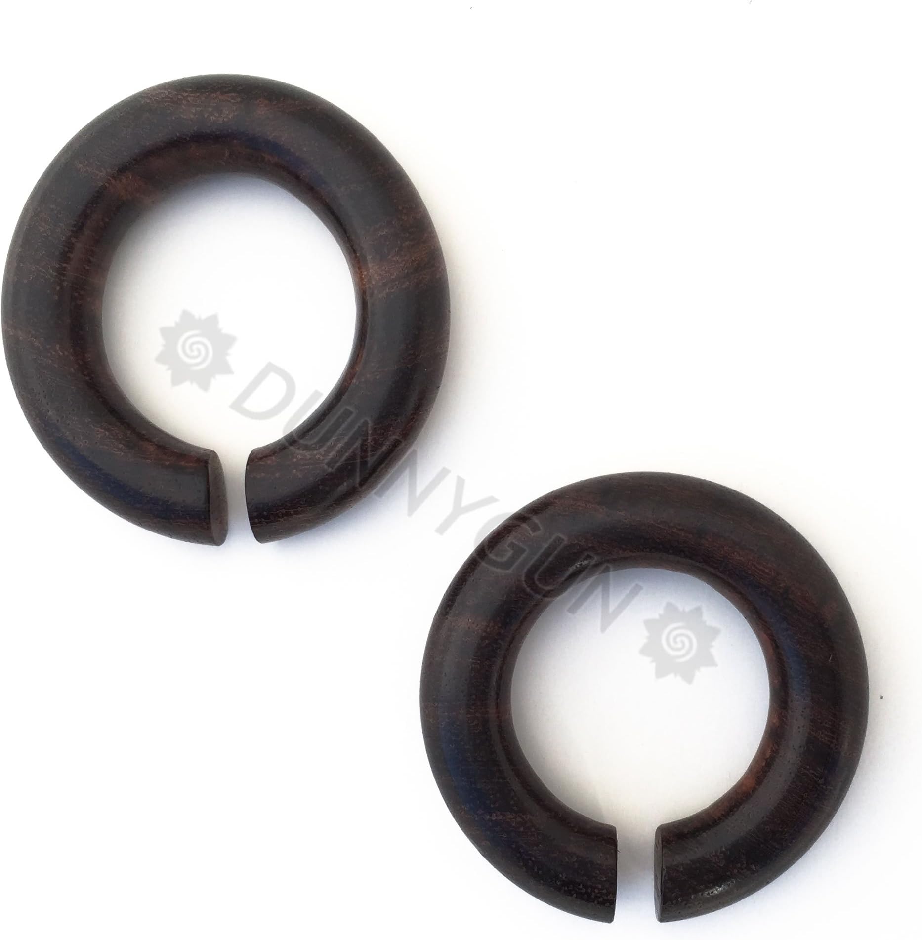 4G Pair Tiger Rosewood Hoops Gauged Earring Plugs 4 Gauge Dunnygun Body Piercing Jewelry