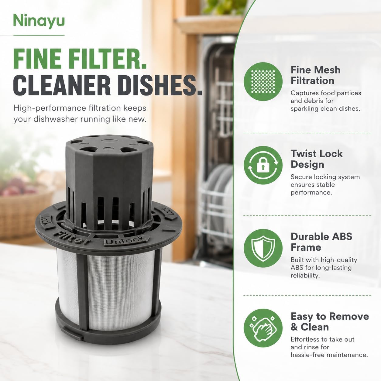 Upgraded WD12X25995 4962336 AP6989426 Dishwasher Fine Filter Basket