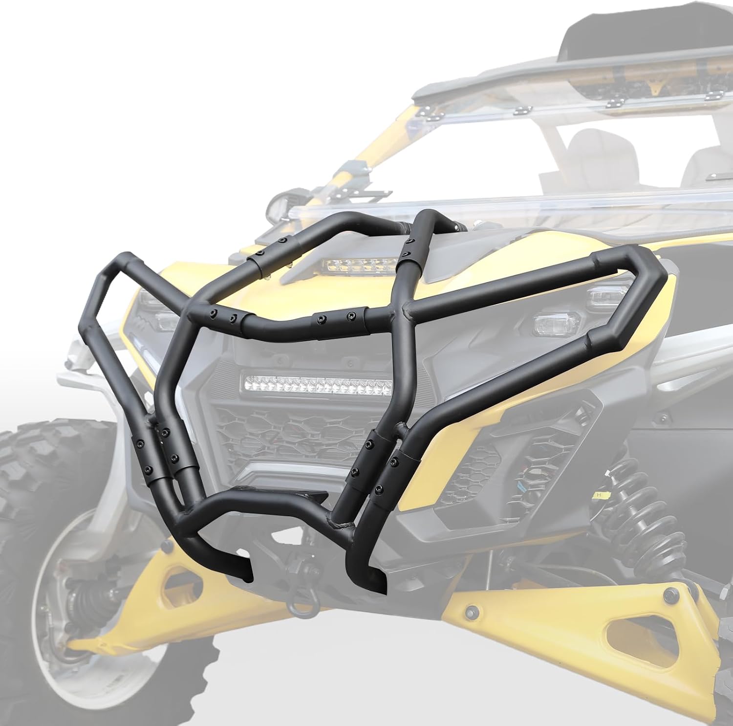 Front Bumper for Can-Am Maverick R, Combined Black Brush Guard Protector UTV Full Coverage Front Guard for Can Am Maverick R MAX X RS 2024+ Accessories, Replace #715010071