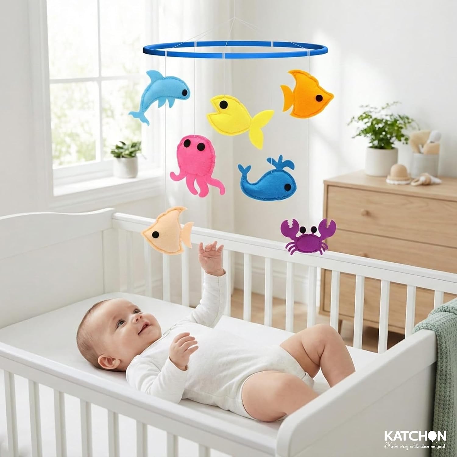 KatchOn, Baby Crib Mobile for Boys and Girls | Ocean Nursery Theme Mobile for Crib | Ocean Theme Decor | Brithday, Baby Shower Gift for Boys and Girls | Infant Bedroom Hanging Decoration