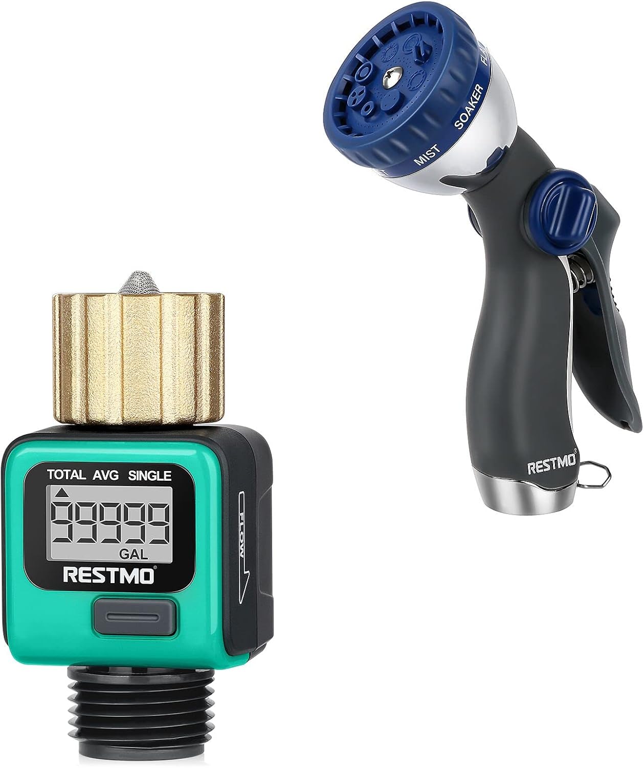 RESTMO Water Flow Meter with Brass Inlet Metal Thread