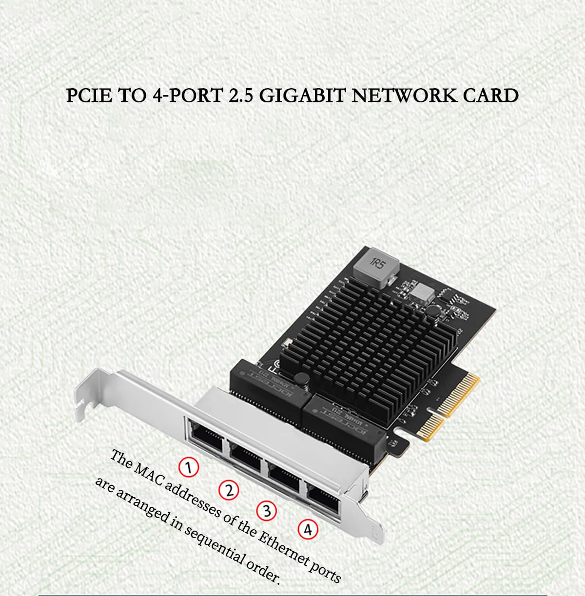 Karta sieciowa PCIe X1 do 2,5 G RTL8125B Gigabit Ethernet do komputerów i serwerów, 2500 Mb/s PCI-E LAN z dwoma wskaźnikami LED, pełna obsługa i oszczędność miejsca