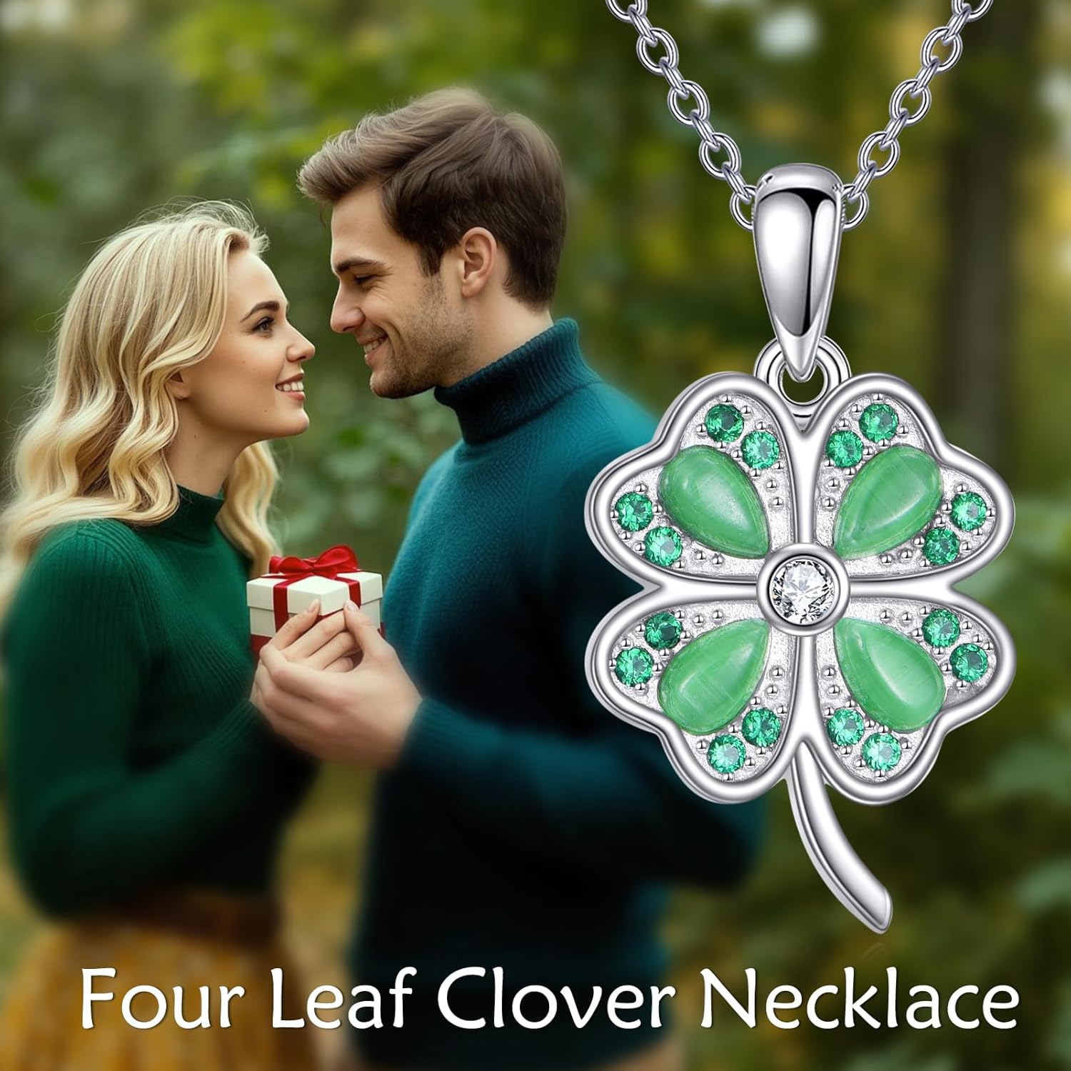 Four Leaf Clover Necklace 925 Sterling Silver Shamrock Necklace for Women St.Patricks Day Necklace Jewelry Gifts for Women - Image 6