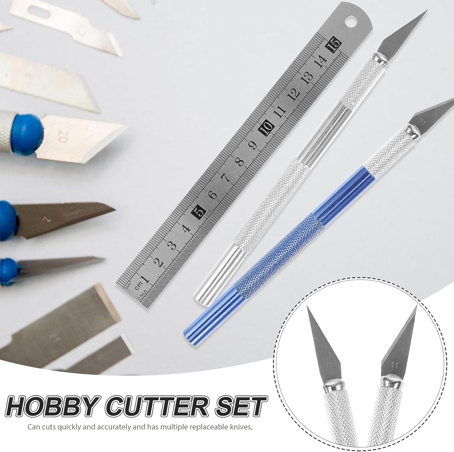 Gatuida Precision Hobby Knife Set with Replacement Blades, Craft Cutting Tools for Vinyl, Leather, Stencil and Architectural Model Crafts, for DIY Art and Paper Crafting